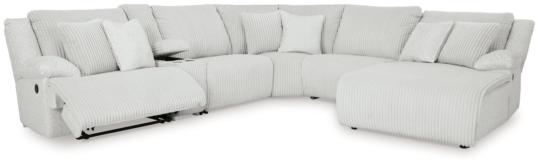 Top Tier Alloy 6-Piece Reclining Sectional with RAF Chaise (Online Special Price) - Ornate Home