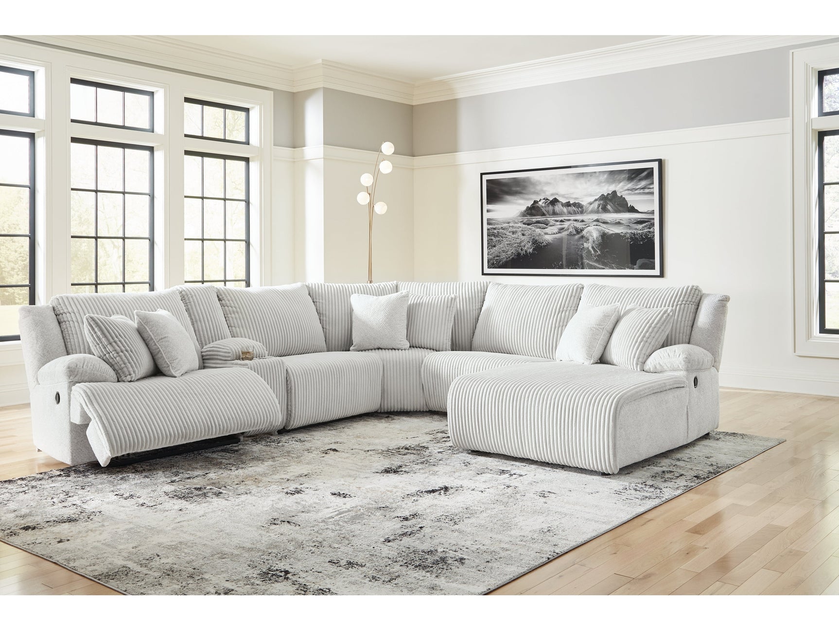 Top Tier Alloy 6-Piece Reclining Sectional with RAF Chaise - Ornate Home