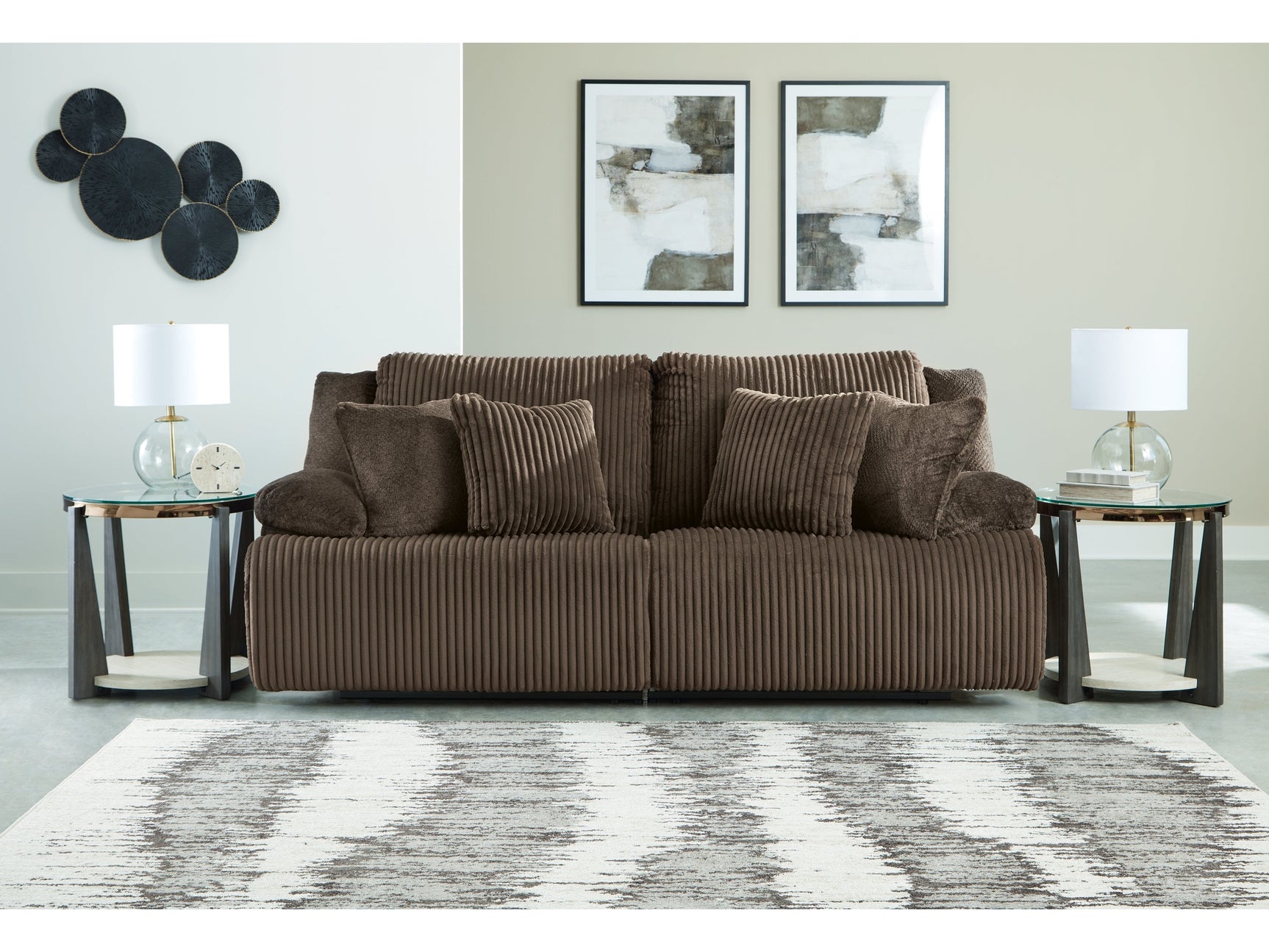 Top Tier Chocolate 2-Piece Sectional Loveseat - Ornate Home