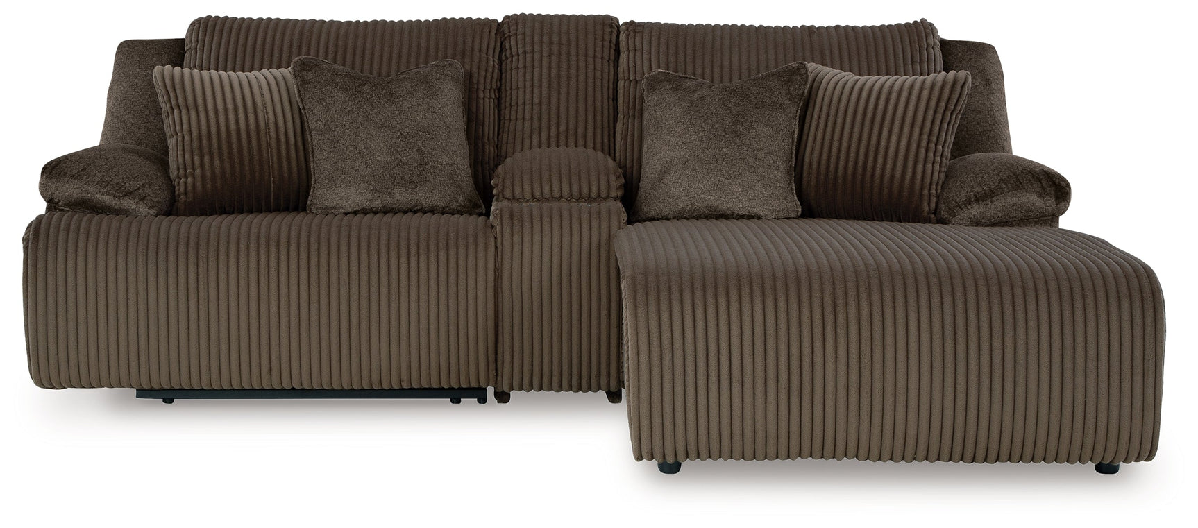 Top Tier Chocolate 3-Piece Reclining Sectional Sofa with RAF Chaise (Online Special Price) - Ornate Home