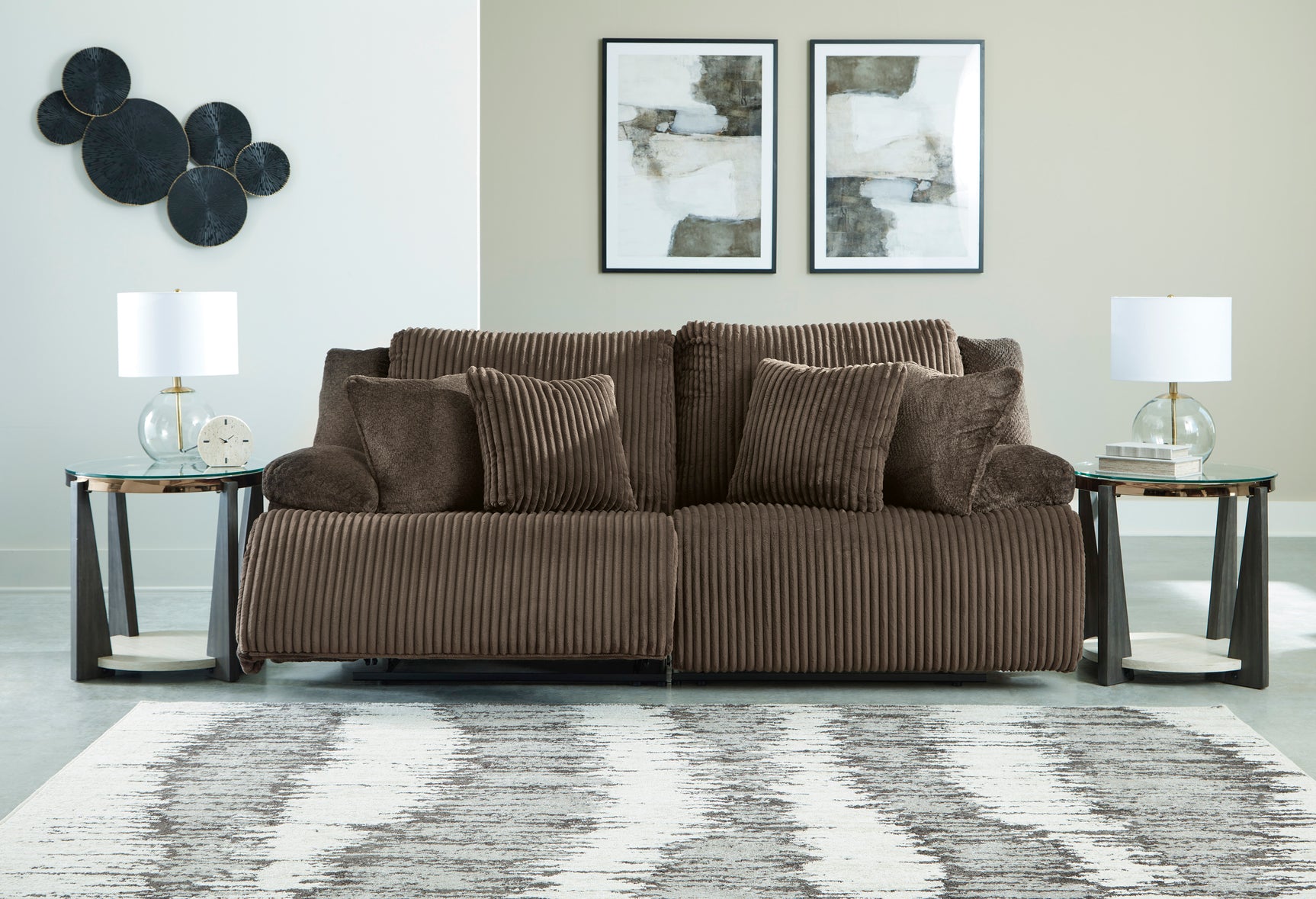 Top Tier Chocolate 3-Piece Reclining Sofa and 2-Piece Reclining Loveseat - Ornate Home