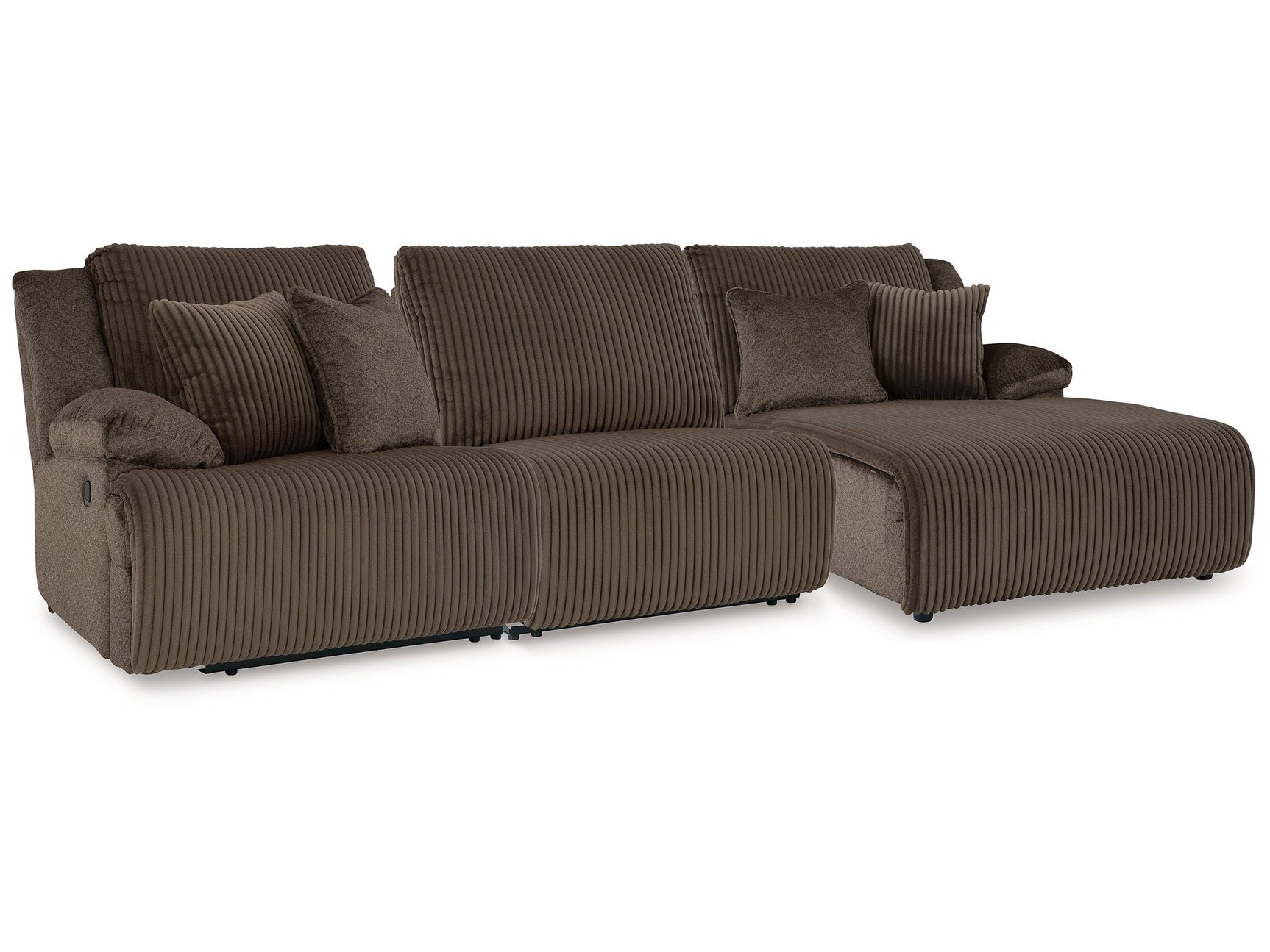 Top Tier Chocolate 3-Piece Sofa Chaise Sectional (Online Special Price) (Right Shape) - Ornate Home