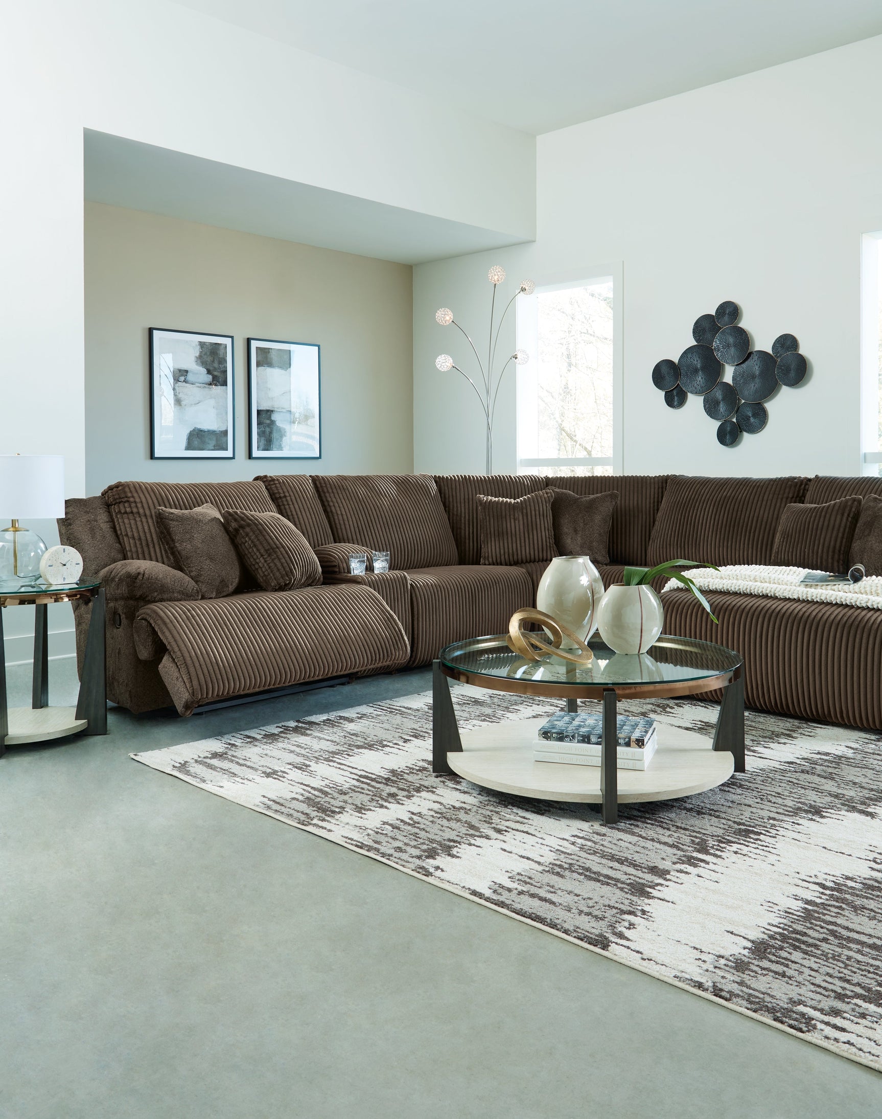 Top Tier Chocolate 3-Piece Sofa Chaise Sectional (Online Special Price) (Right Shape) - Ornate Home