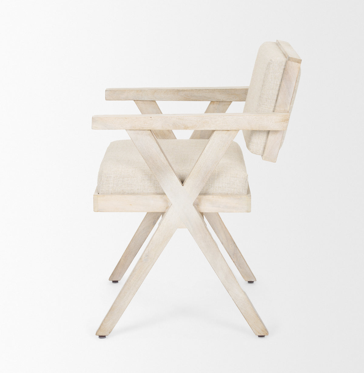 Topanga Cream/Blonde Open Back Dining Arm Chair - Ornate Home