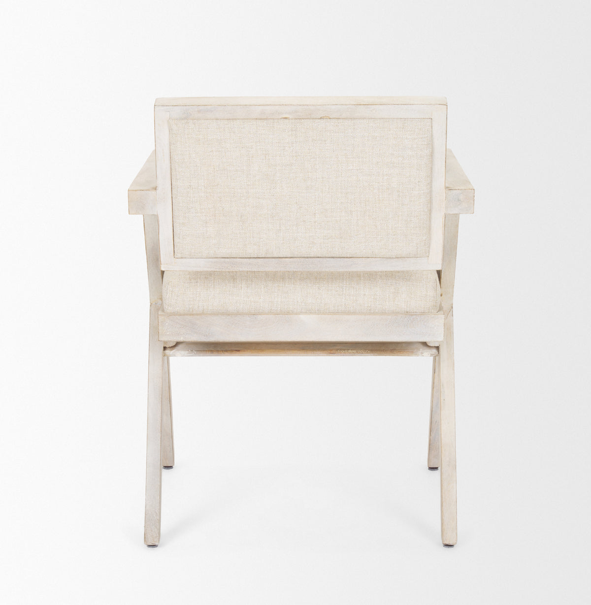 Topanga Cream/Blonde Open Back Dining Arm Chair - Ornate Home