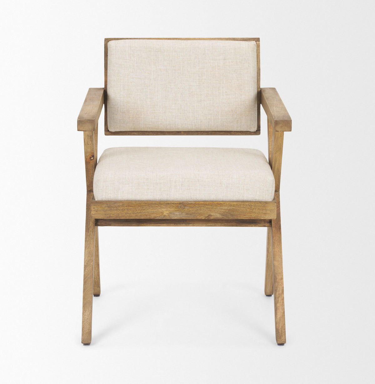 Topanga Cream Open Back Dining Arm Chair - Ornate Home