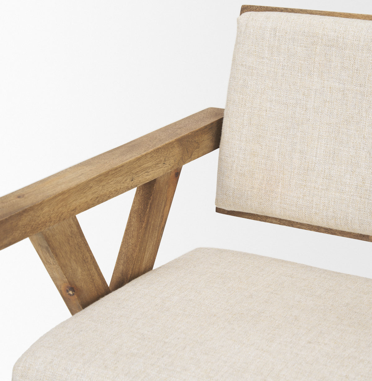 Topanga Cream Open Back Dining Arm Chair - Ornate Home