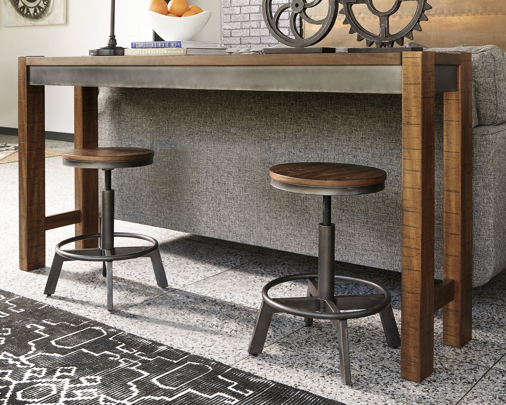 Torjin Brown/Gray Counter Height Dining Table and 2 Barstools (Online Special Price) - Ornate Home