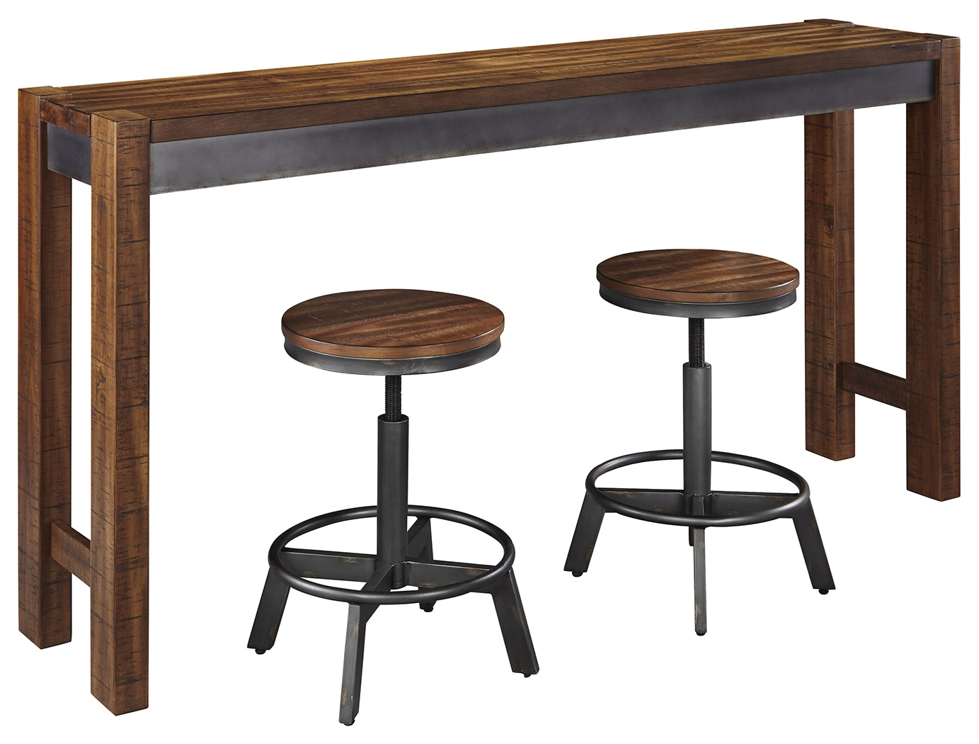 Torjin Brown/Gray Counter Height Dining Table and 2 Barstools (Online Special Price) - Ornate Home