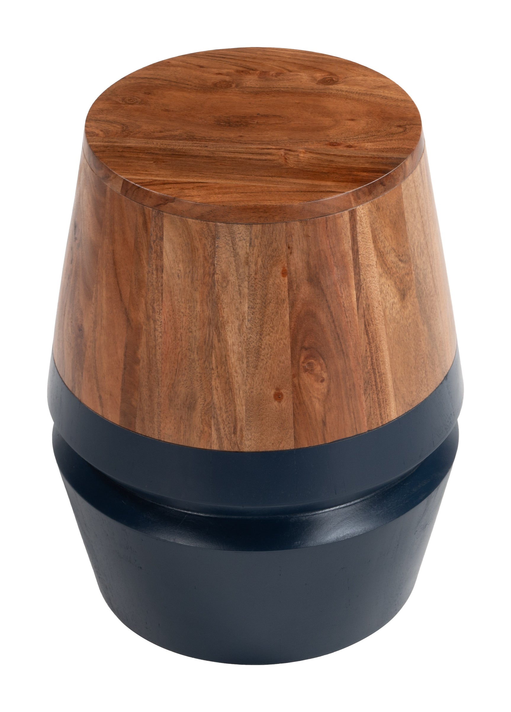 Tornos Walnut & Deep Blue Side Table - Ornate Home