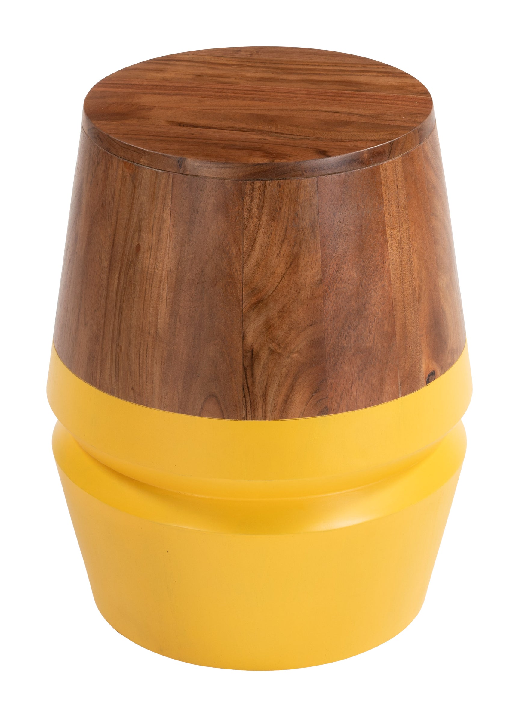 Tornos Walnut & Yellow Side Table - Ornate Home