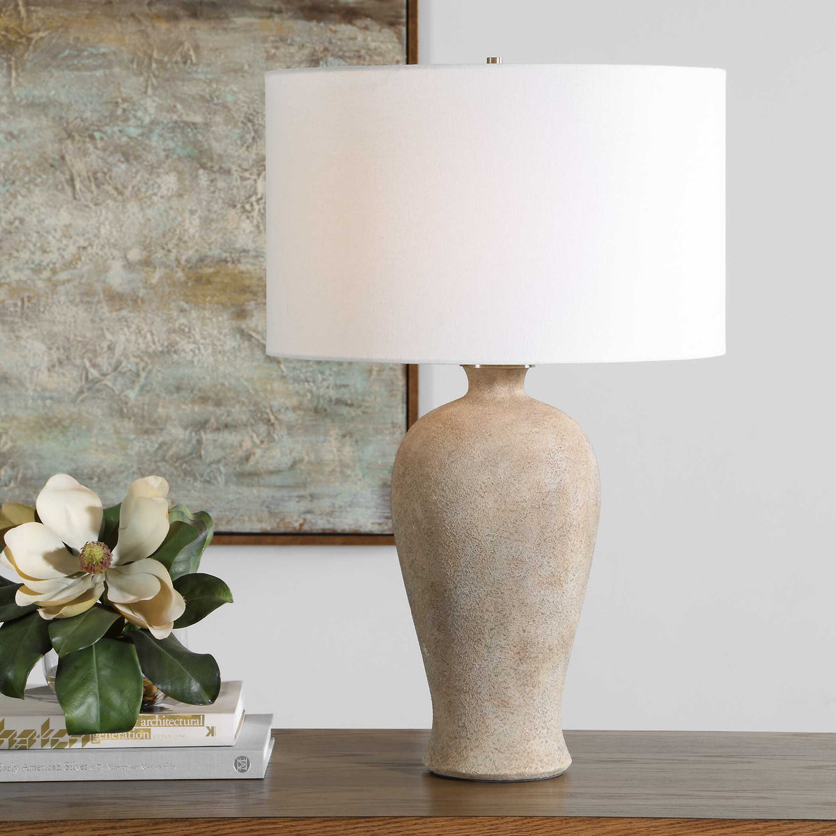 Torres Brown Textured Ceramic Table Lamp - Ornate Home