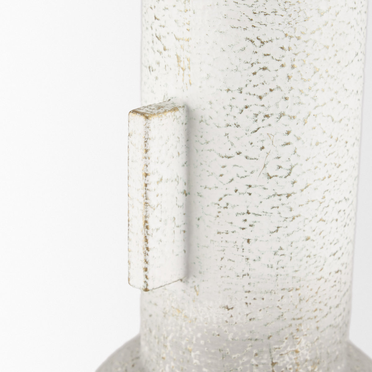 Torres Off-White/Gold Tall Textured Metal Vase - Ornate Home