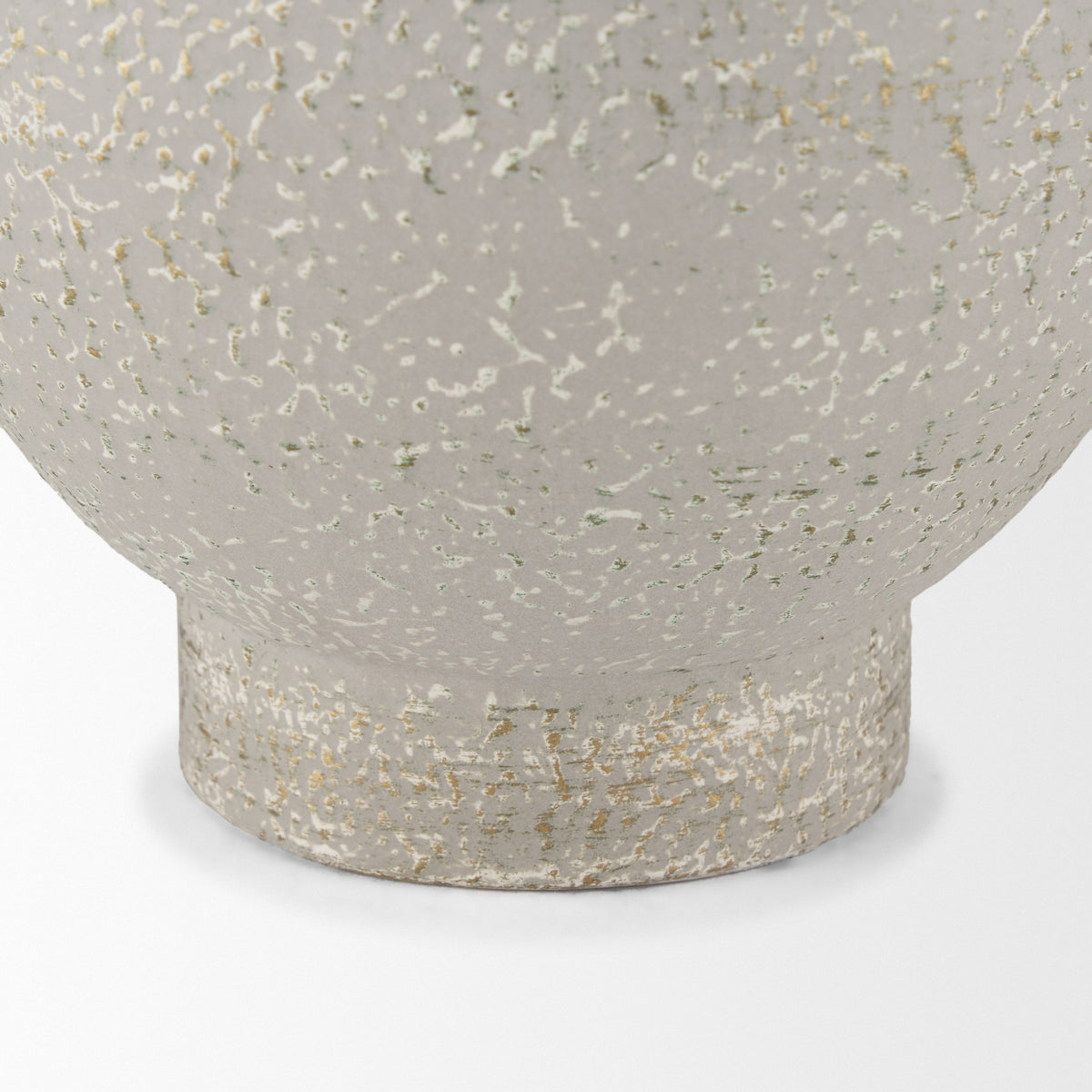 Torres Off-White/Gold Tall Textured Metal Vase - Ornate Home