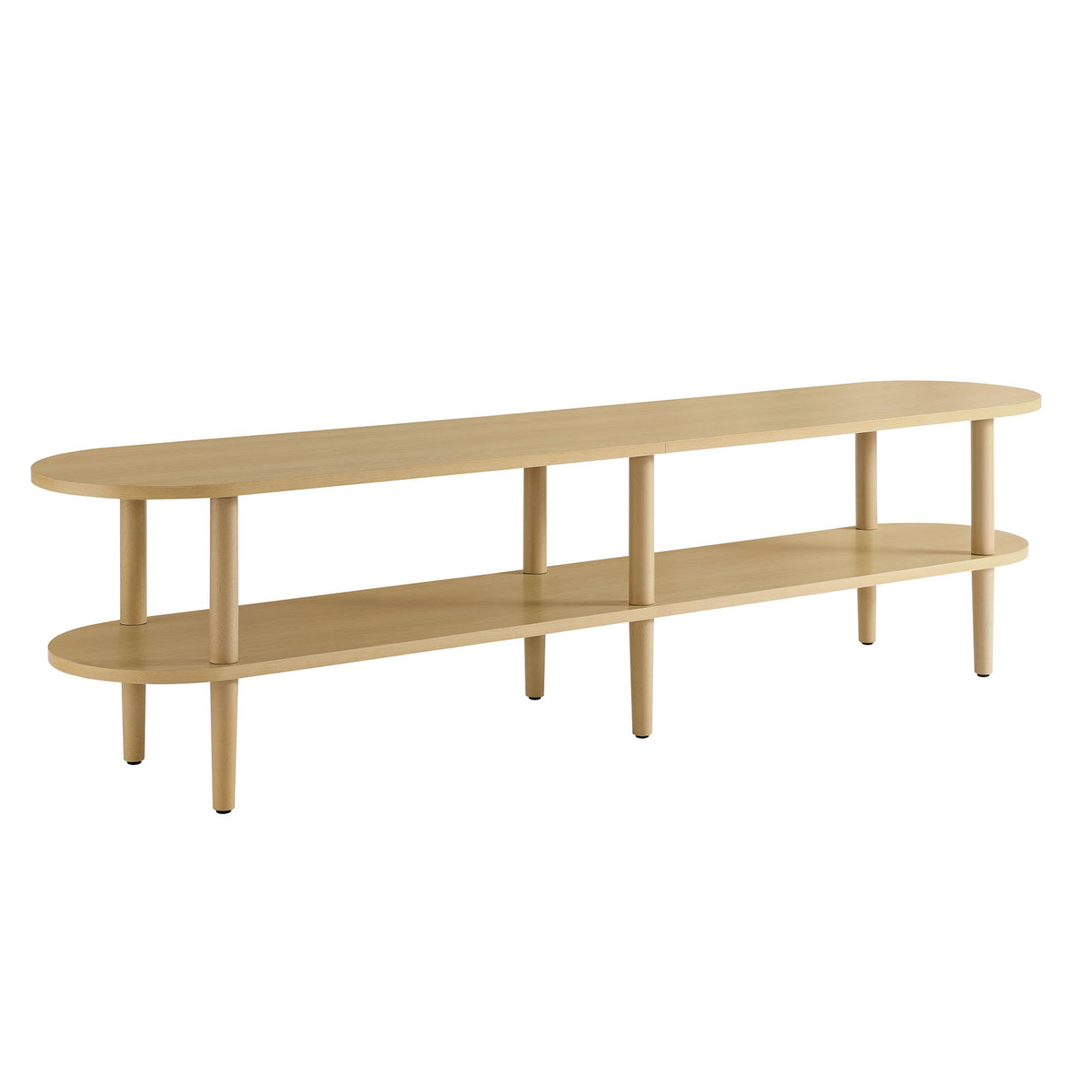 Torus Light Oak Oval Wood TV Stand - Ornate Home