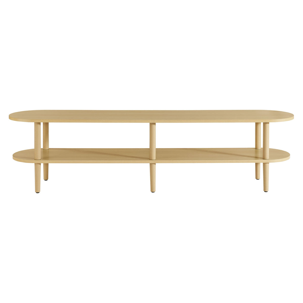 Torus Light Oak Oval Wood TV Stand - Ornate Home