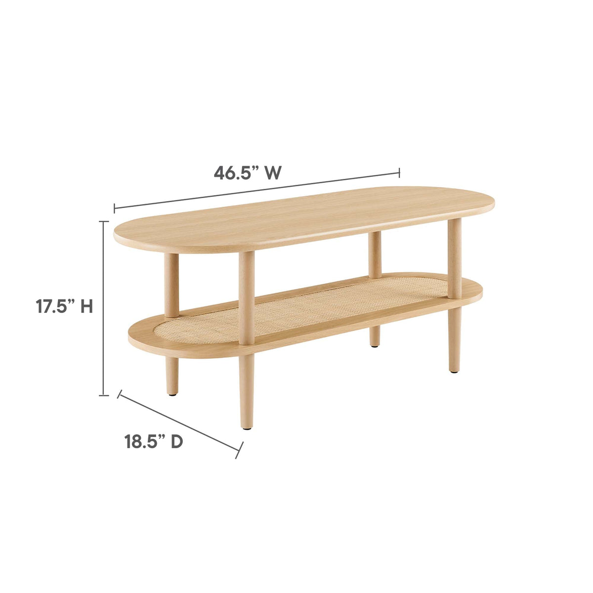 Torus Oak Oval Coffee Table - Ornate Home