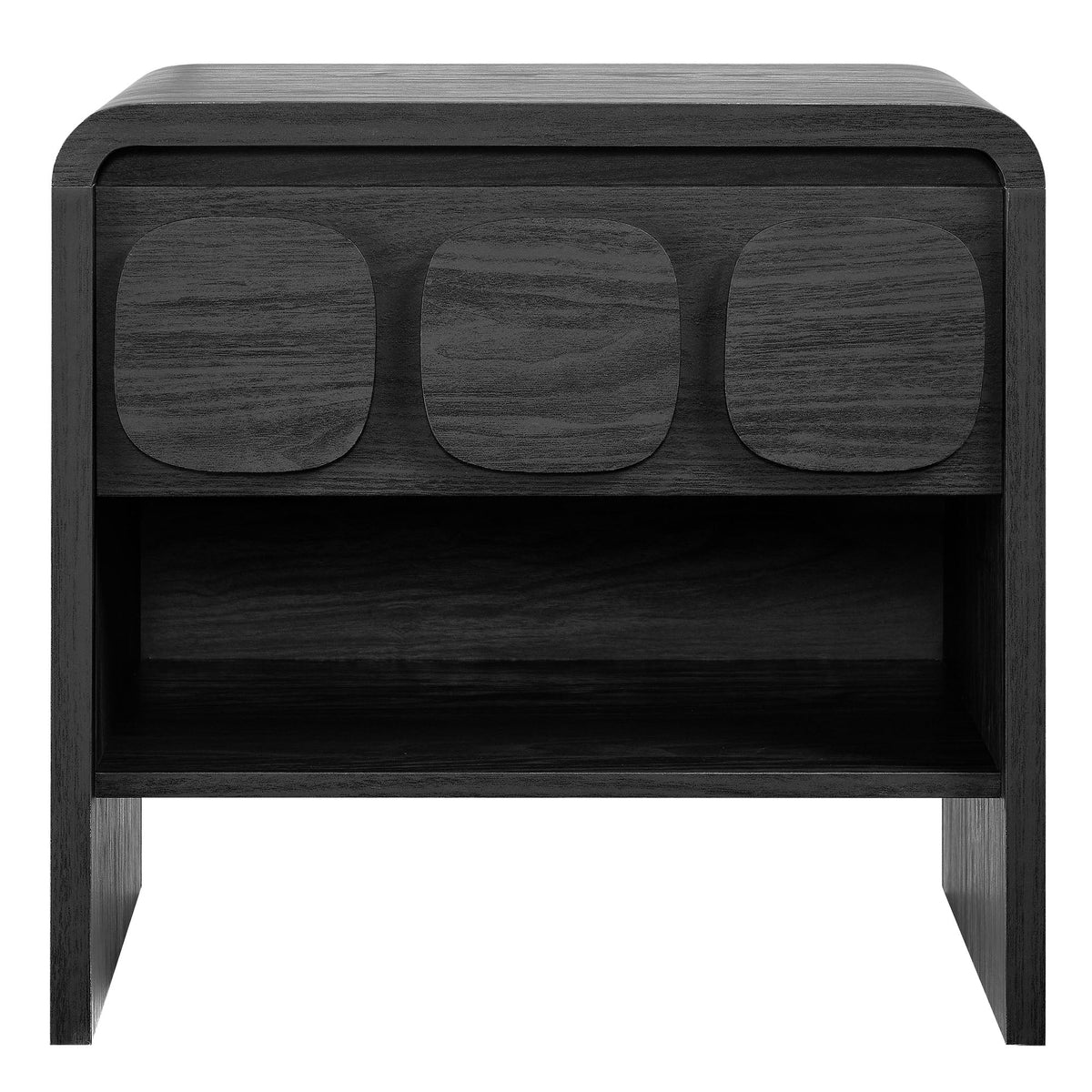 Toscana Black 1-Drawer Nightstand - Ornate Home