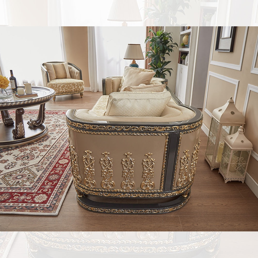 Toscana Luxe Beige Loveseat / HD-9011 - Ornate Home