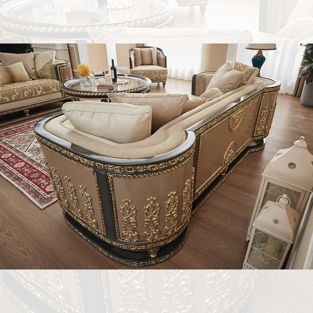 Toscana Luxe Beige Loveseat / HD-9011 - Ornate Home