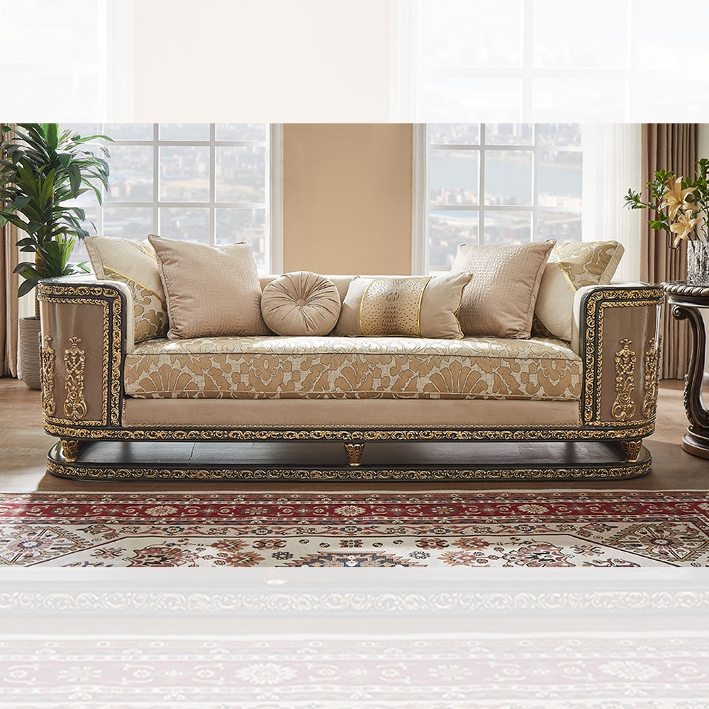 Toscana Luxe Beige 3-Pc Living Room Set / HD-9011 - Ornate Home