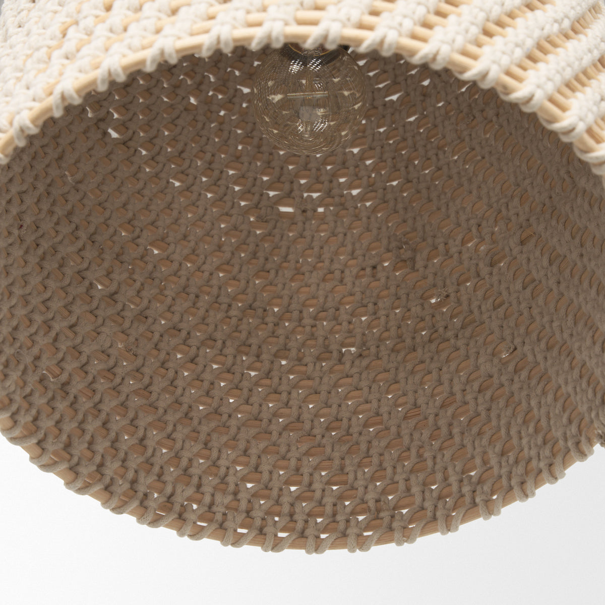 Tosha Taupe 1-Light Cotton Rope Bell Pendant - Ornate Home