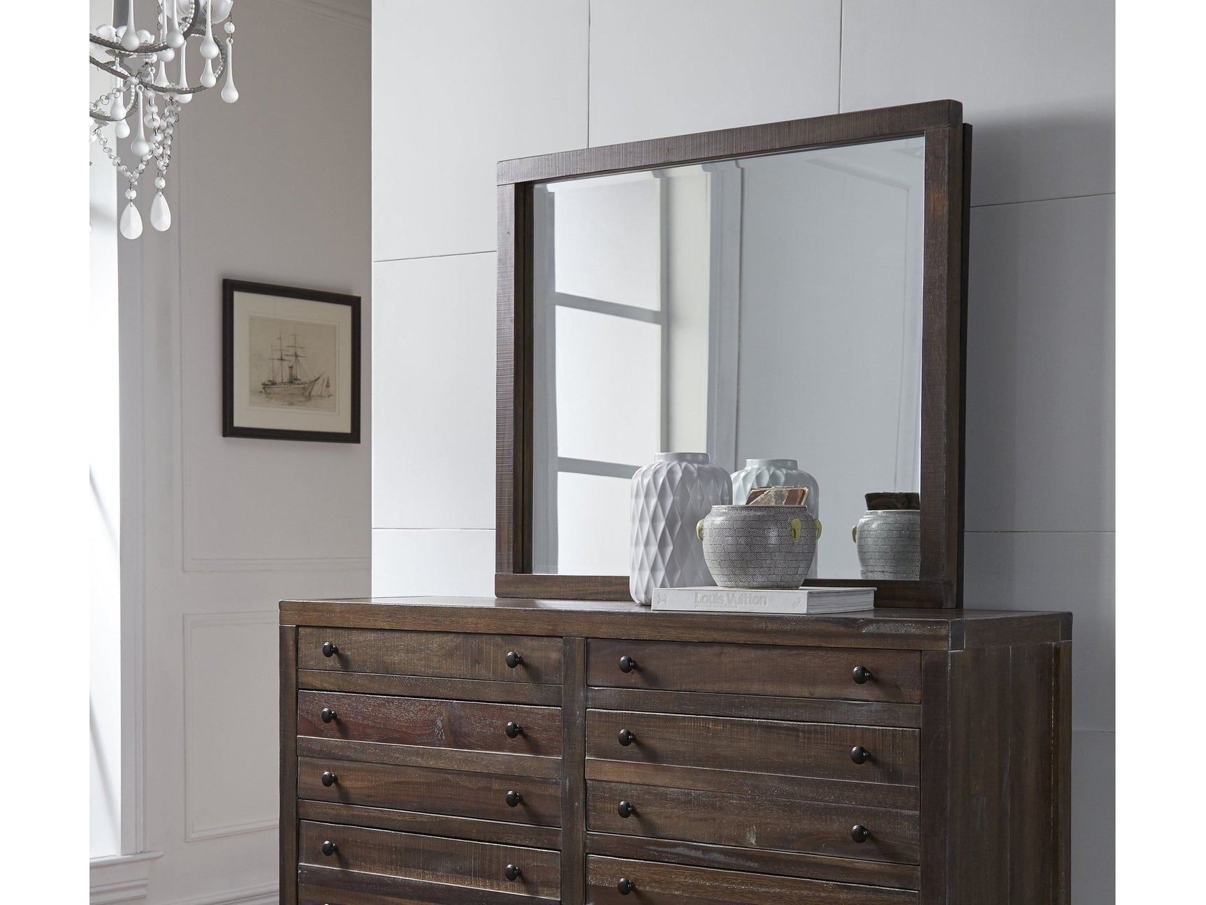 Townsend Solid Wood Mirror in Java - Ornate Home