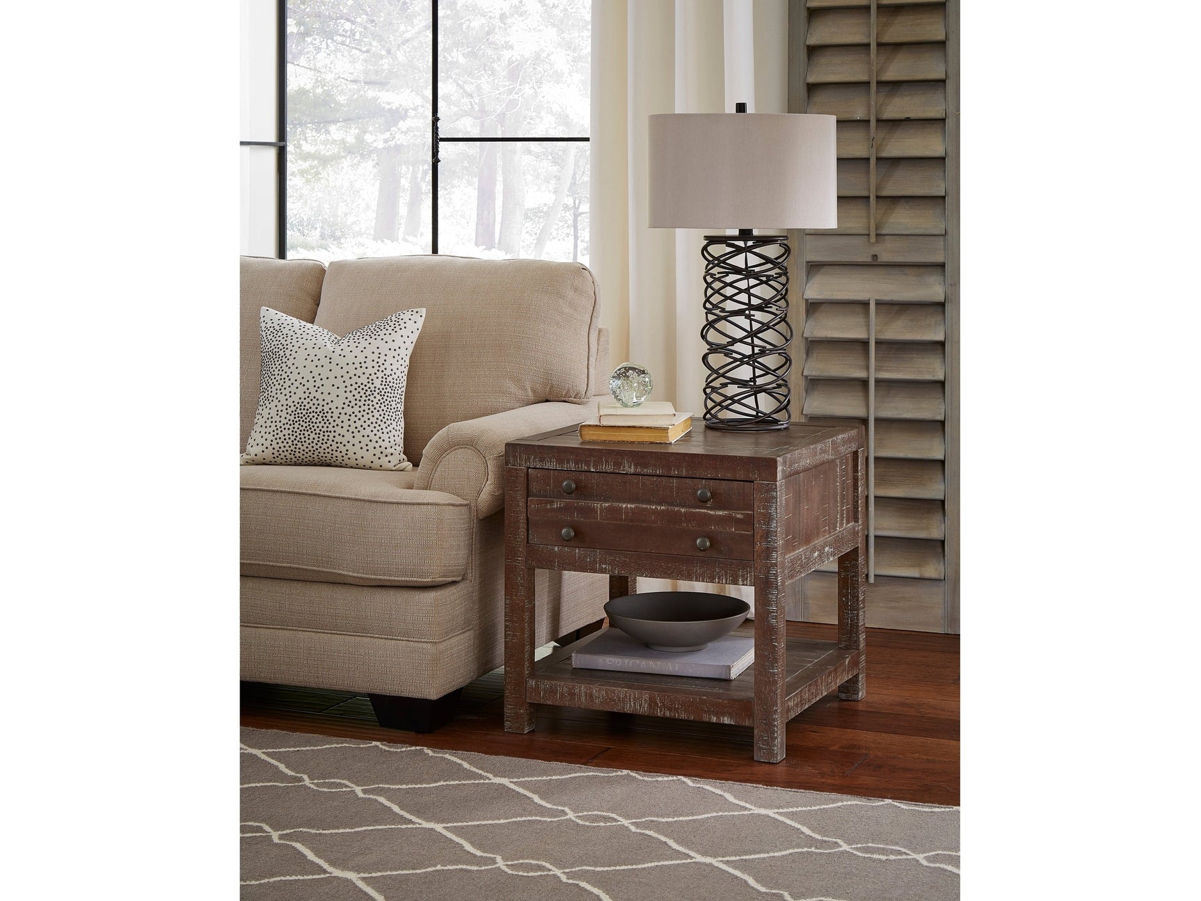 Townsend Solid Wood Side Table in Java - Ornate Home