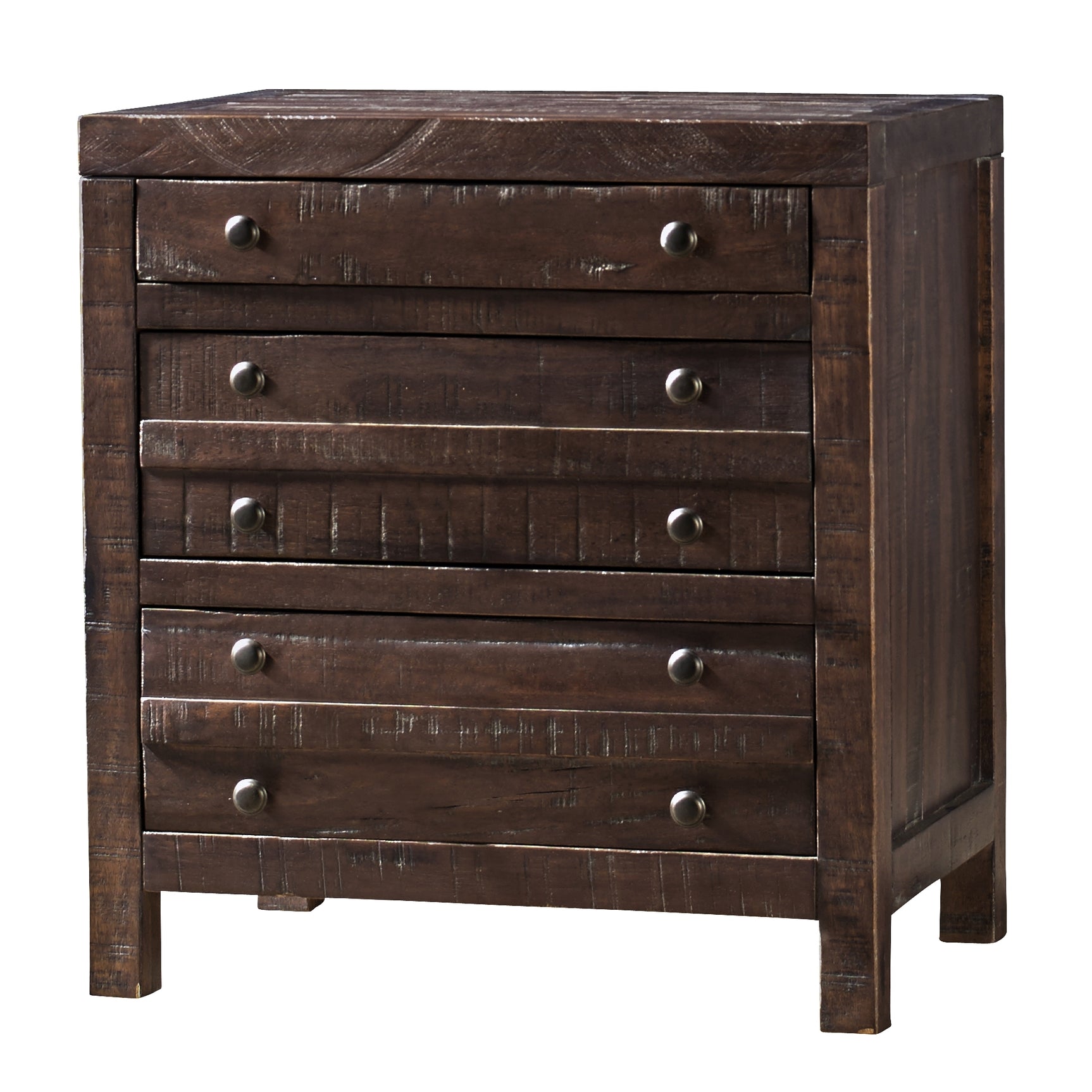 Townsend Three Drawer Solid Wood Nightstand in Java - Ornate Home