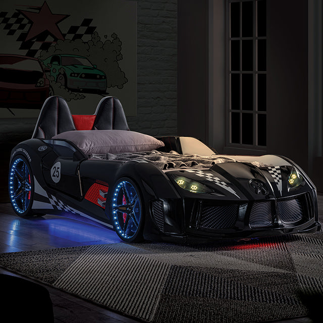 Trackster Black Car Bed / Twin - Ornate Home