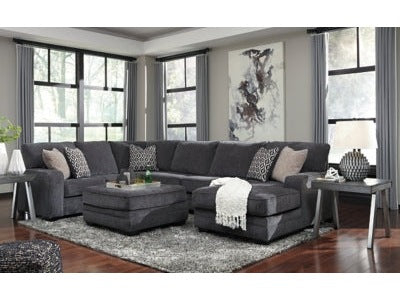 Tracling Gray 3-Piece Sectional with Ottoman - Ornate Home