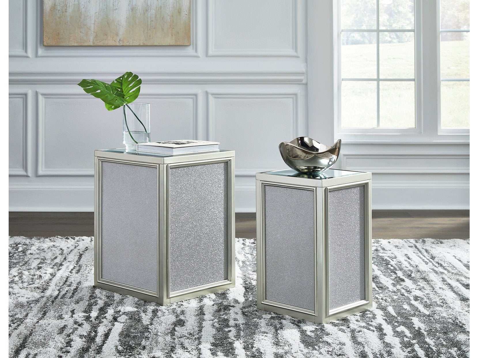 Traleena Silver Finish Nesting End Table (Set of 2) (Online Special Price) - Ornate Home