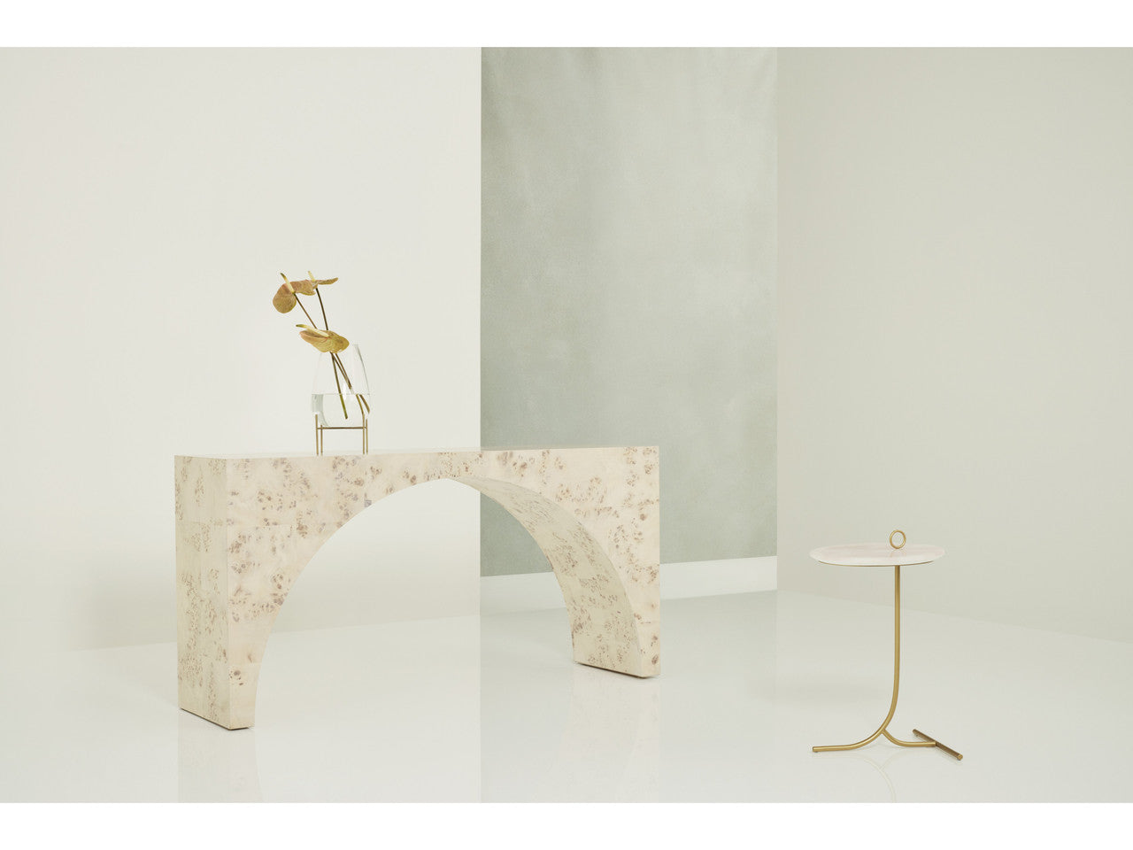 Tranquility Carrara Stone/Soft Gold Accent Table - Ornate Home