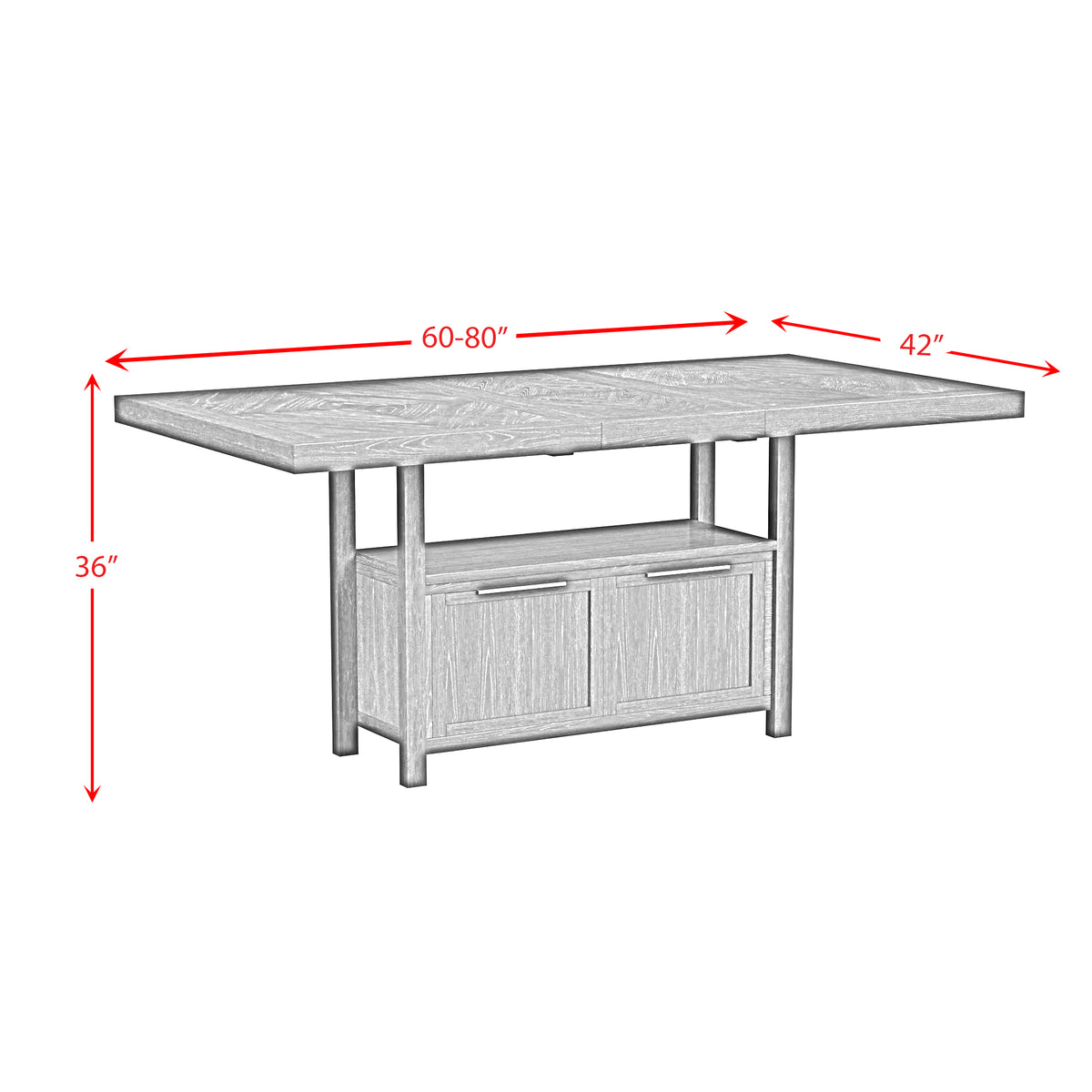 Transcend Charcoal 5-Piece Counter Height Dining Set - Ornate Home