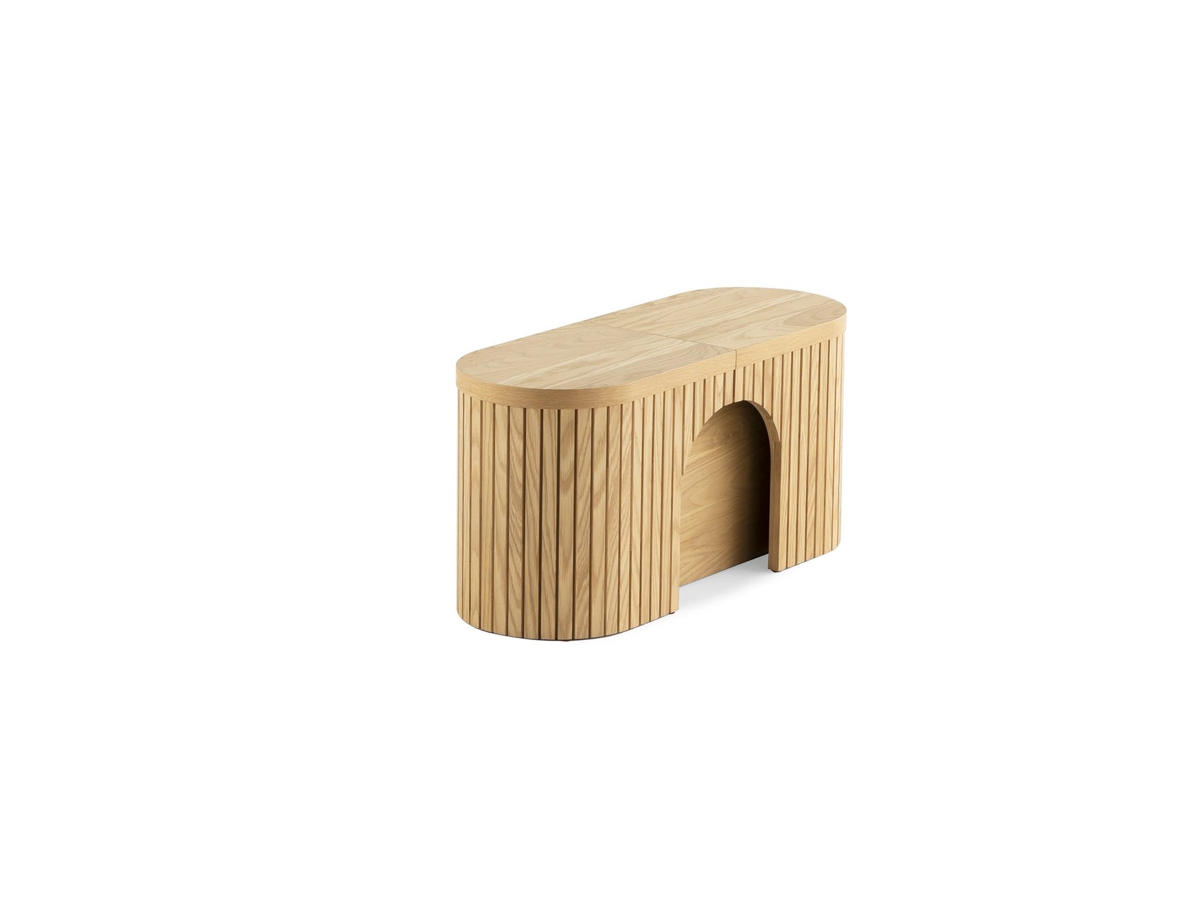 Transformer Scandinavian Oak Round Bench - Ornate Home