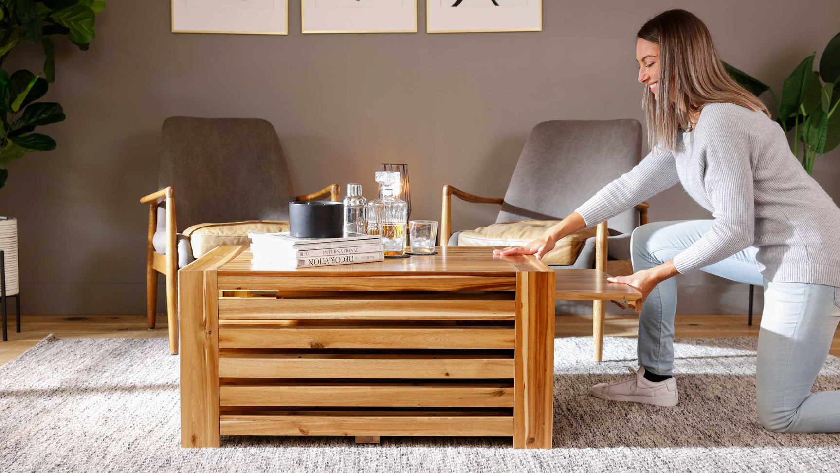 Transformer Coffee Table - Panel Storage
