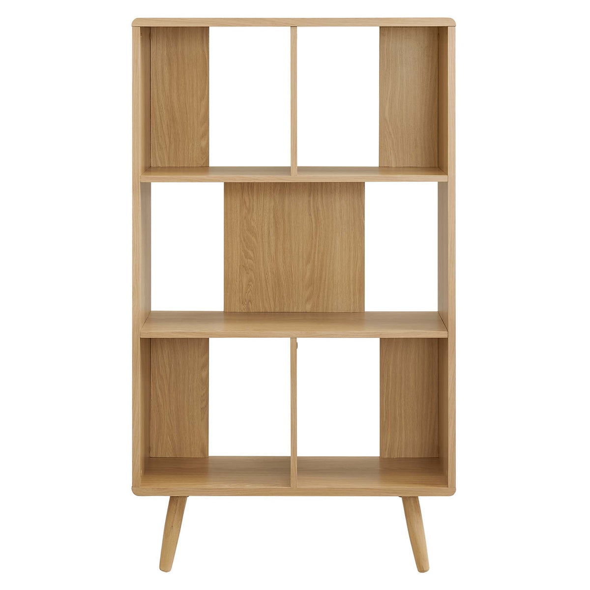 Transmit Oak 5 Shelf Wood Grain Bookcase - Ornate Home