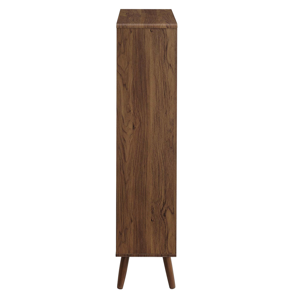 Transmit Walnut 5 Shelf Wood Grain Bookcase - Ornate Home