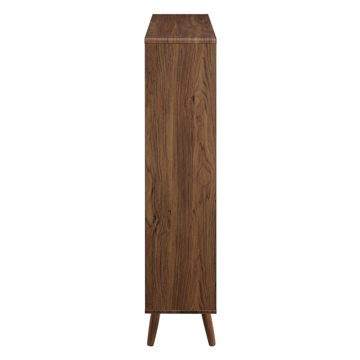 Transmit Walnut 7 Shelf Wood Grain Bookcase - Ornate Home