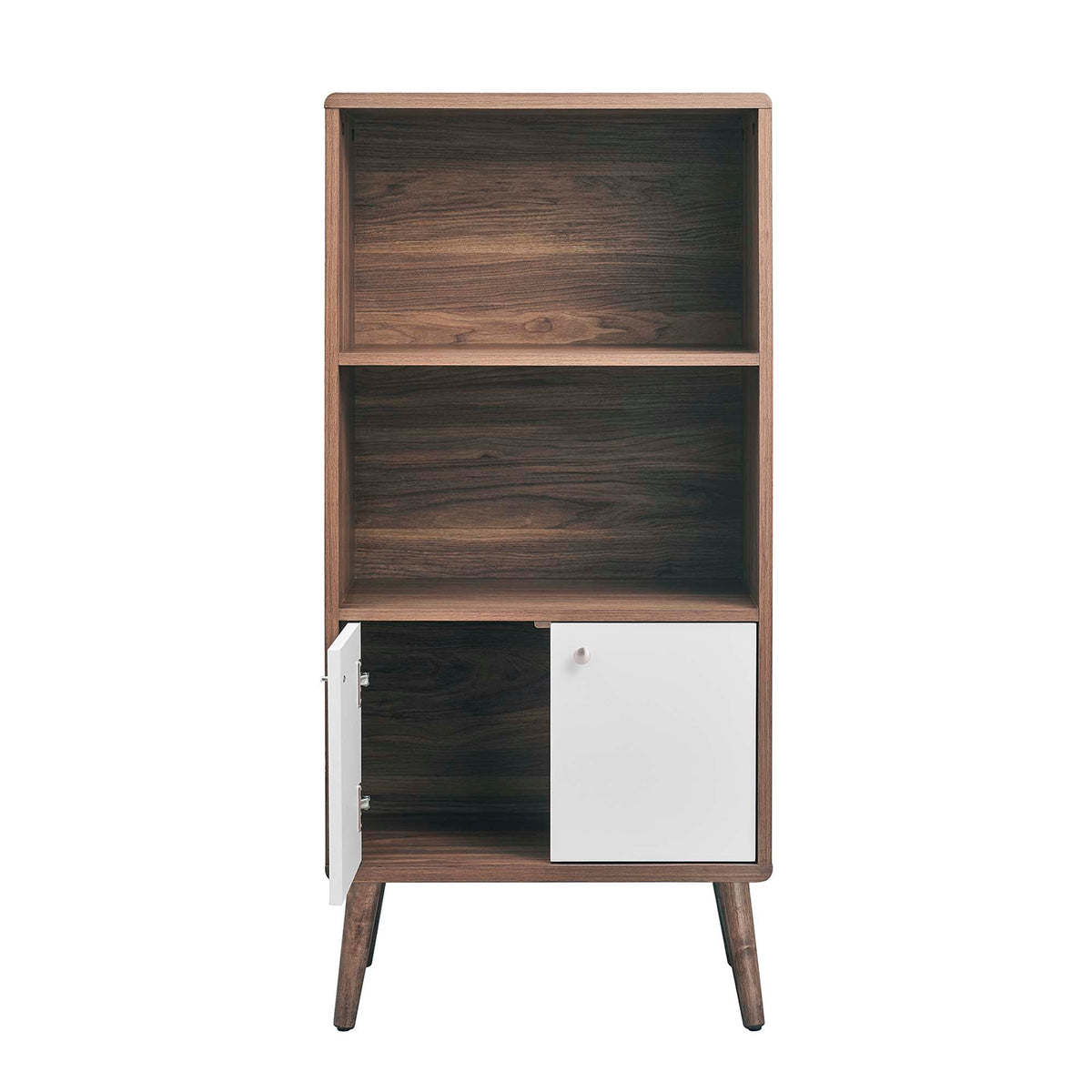 Transmit Walnut/White Display Cabinet Bookshelf - Ornate Home
