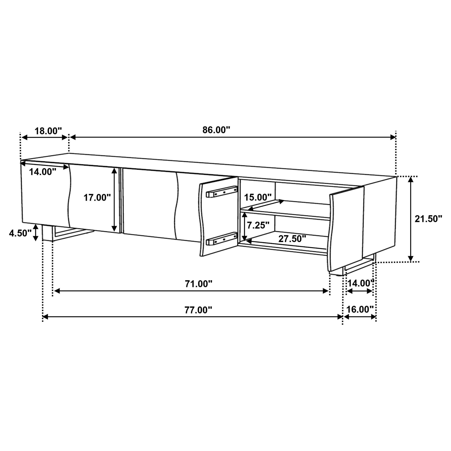 Trask Mango Brown 86-inch Wood TV Stand Media Console - Ornate Home
