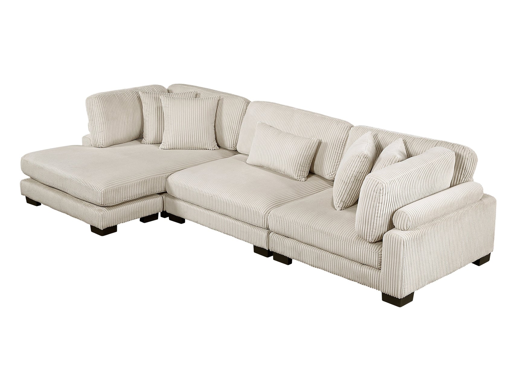 Traverse Beige 3-Piece Modular Sectional with Reversible Chaise - Ornate Home