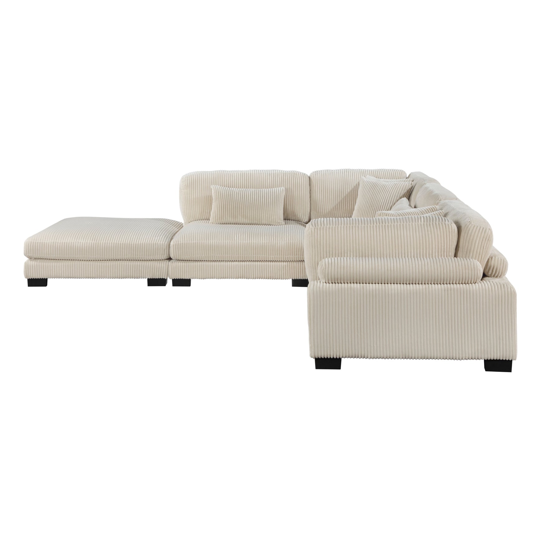 Traverse Beige 5-Piece Modular Sectional with Ottoman - Ornate Home