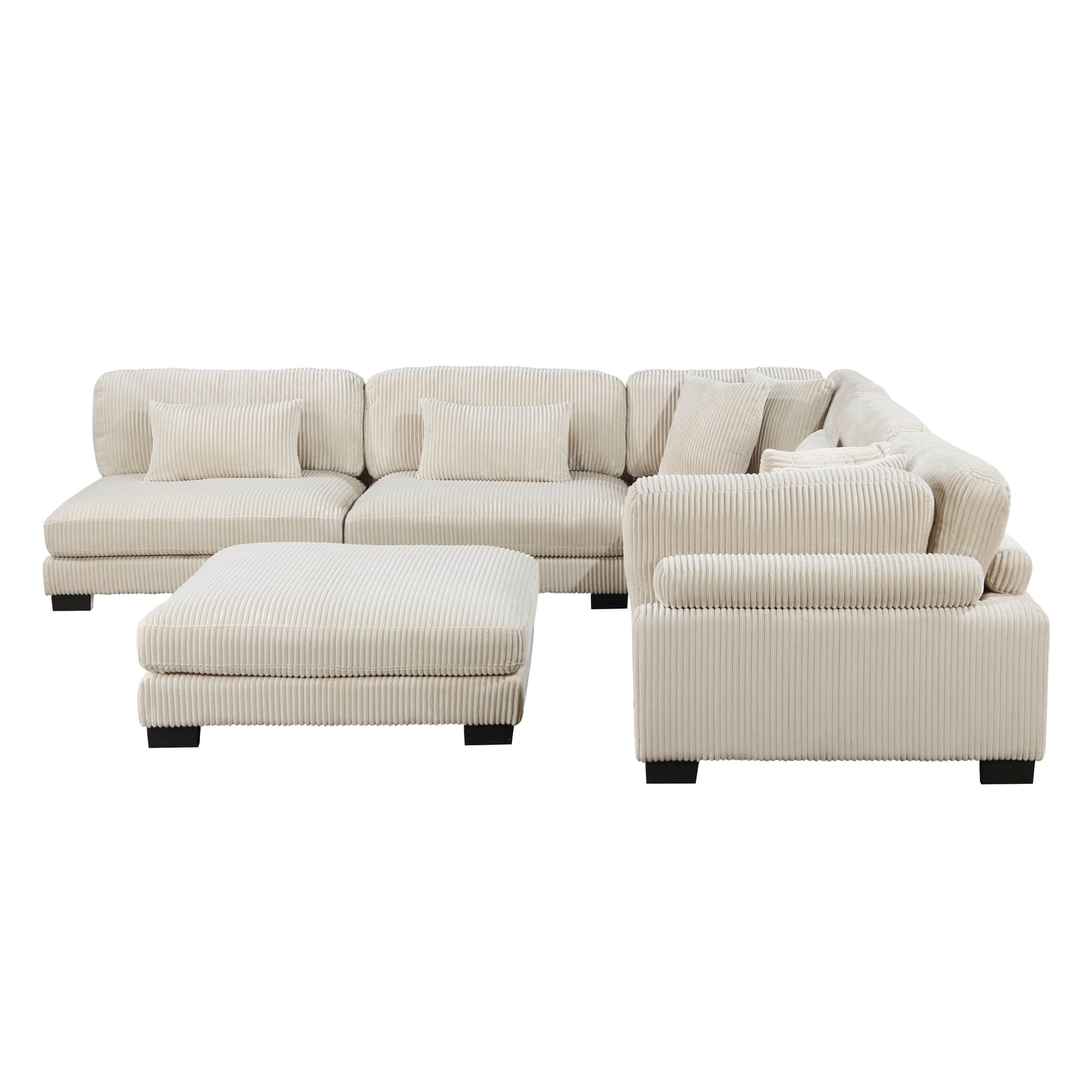 Traverse Beige 6-Piece Modular Sectional with Ottoman - Ornate Home