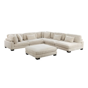 Traverse Beige 6-Piece Modular Sectional with Ottoman - Ornate Home