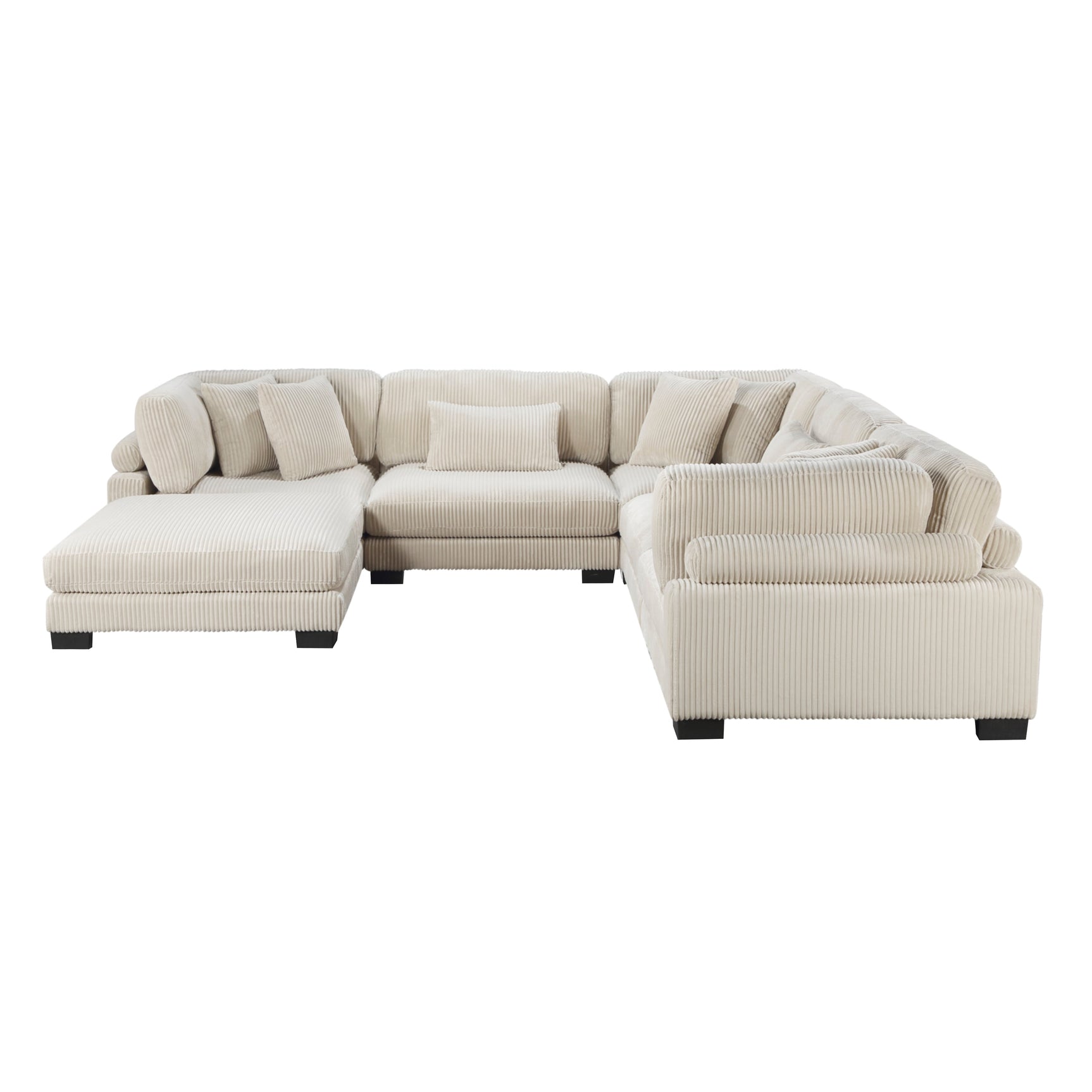 Traverse Beige 6-Piece Modular Sectional with Ottoman - Ornate Home