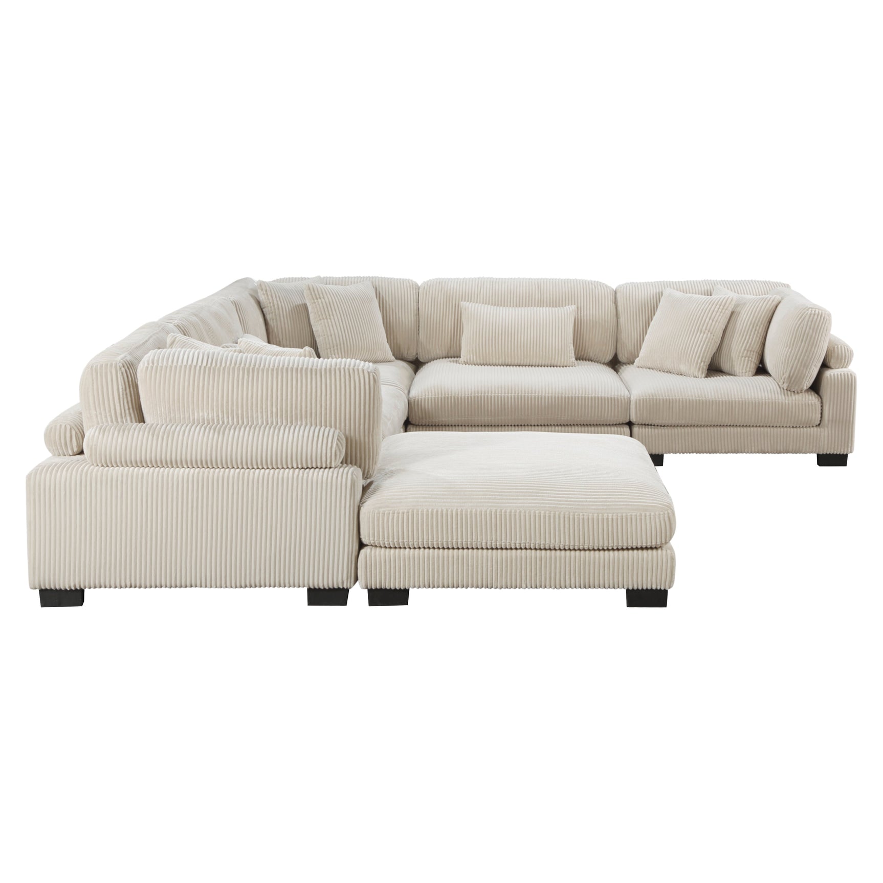 Traverse Beige 6-Piece Modular Sectional with Ottoman - Ornate Home