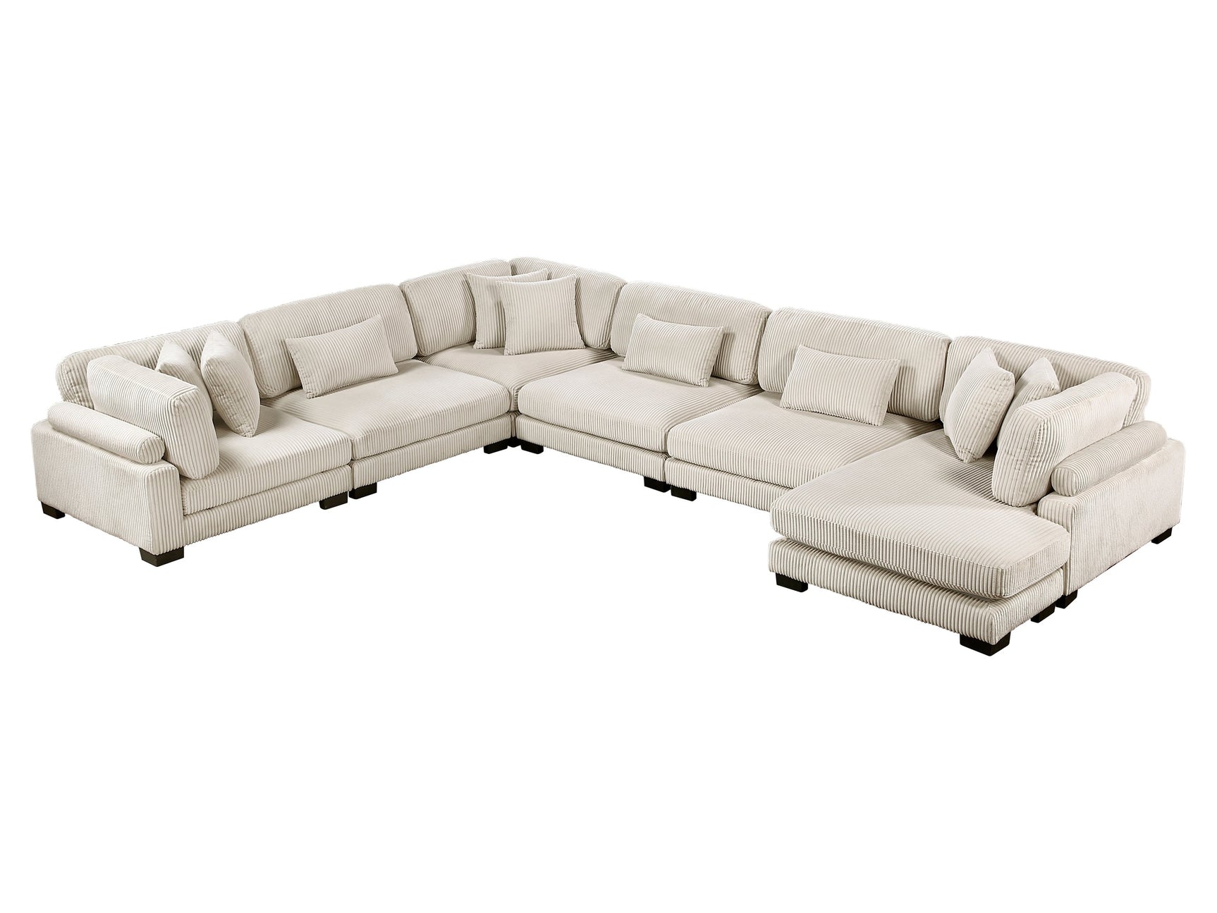 Traverse Beige 6-Piece Modular Sectional with Reversible Chaise - Ornate Home