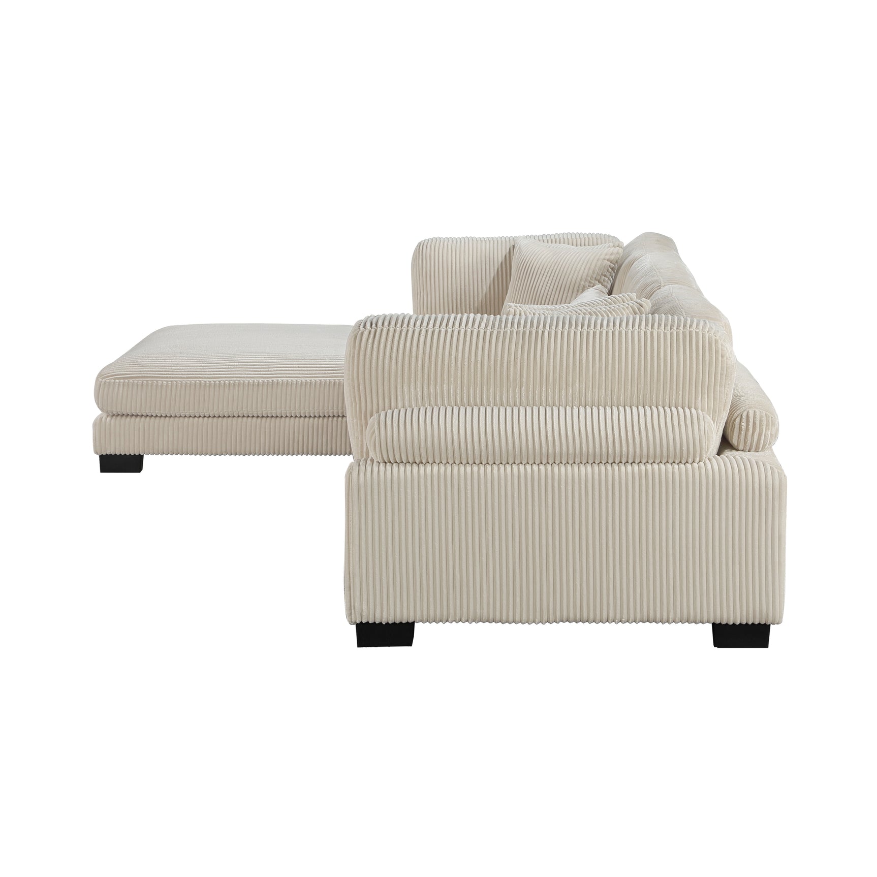 Traverse Beige Corduroy 4-Piece Modular Sectional with Ottoman - Ornate Home