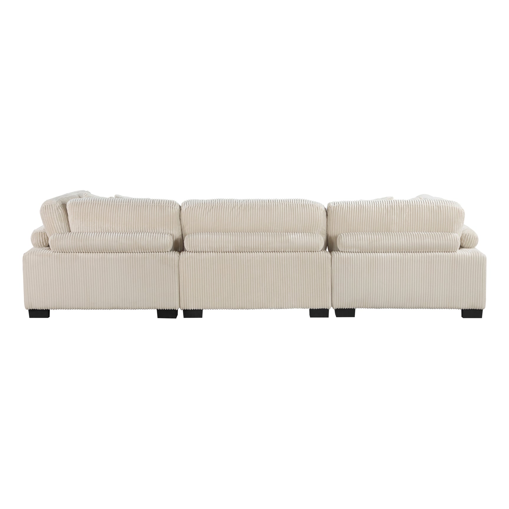 Traverse Beige Corduroy 4-Piece Modular Sectional with Ottoman - Ornate Home